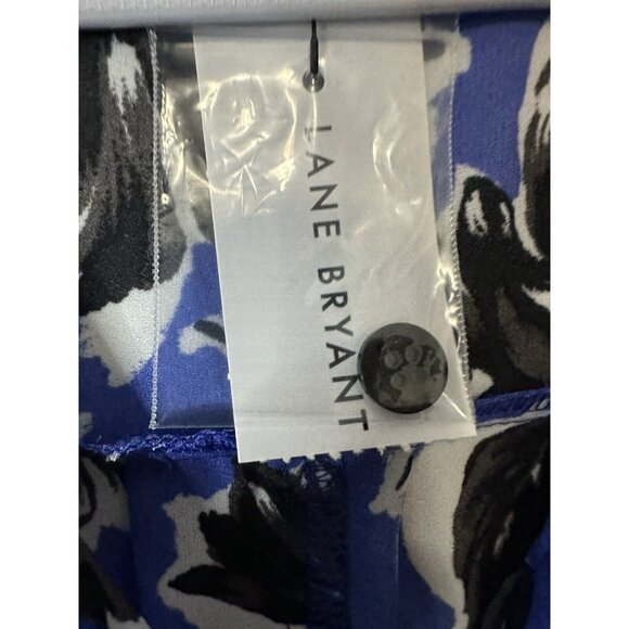 Lane Bryant Blue Floral Collared Button Down T Shirt Dress Size 10/12 - Picture 3 of 7